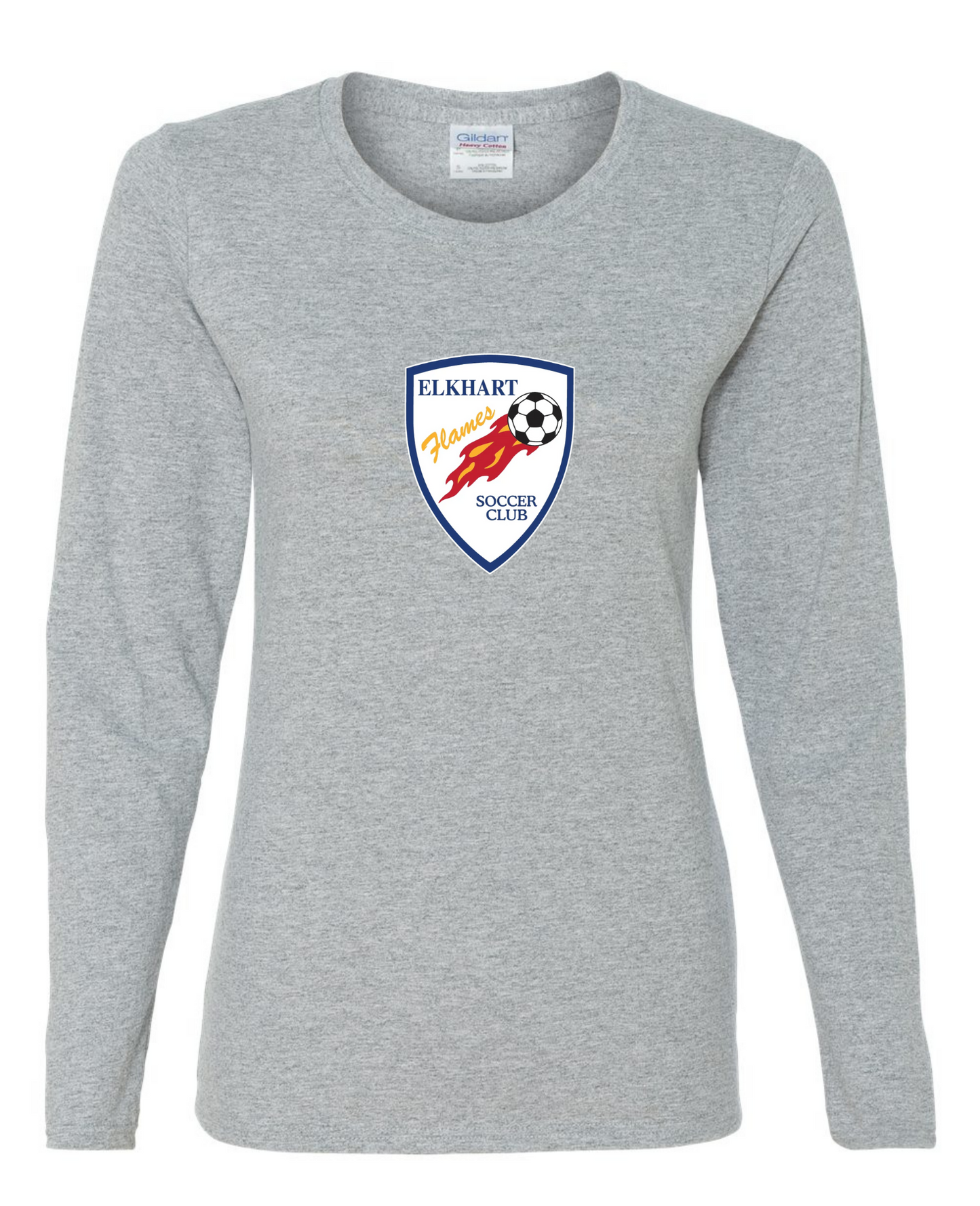 Elkhart Flames Soccer Club Logo Long Sleeve Tee - Women's