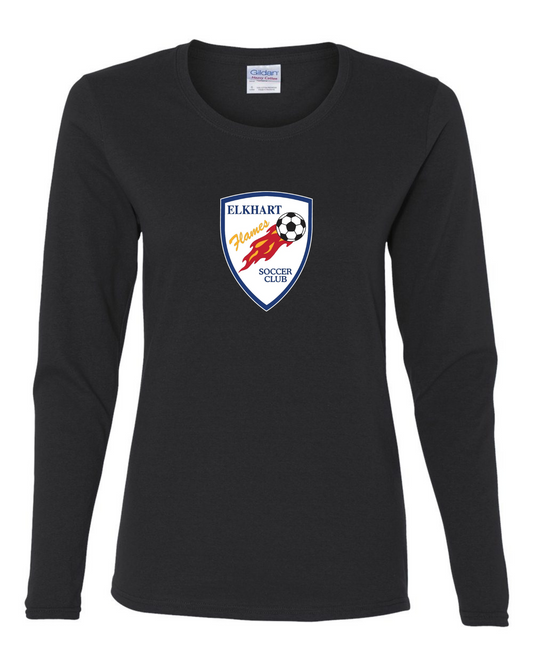 Camiseta de manga larga con logotipo del Elkhart Flames Soccer Club - Mujer