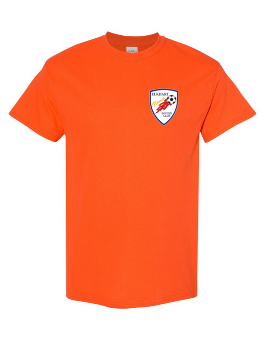 Camiseta de manga corta unisex con logotipo del Elkhart Flames Soccer Club - Adulto